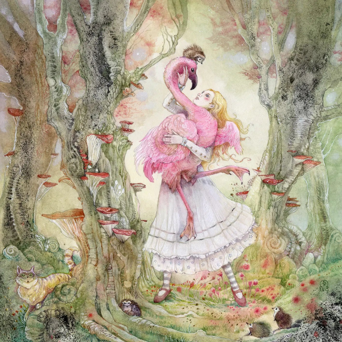 Canvastavla -  Flamingo Waltz