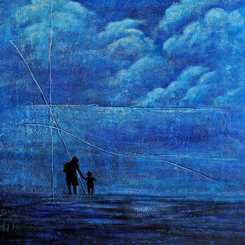 Abstrakt Oljemålning - Safe in the Storm