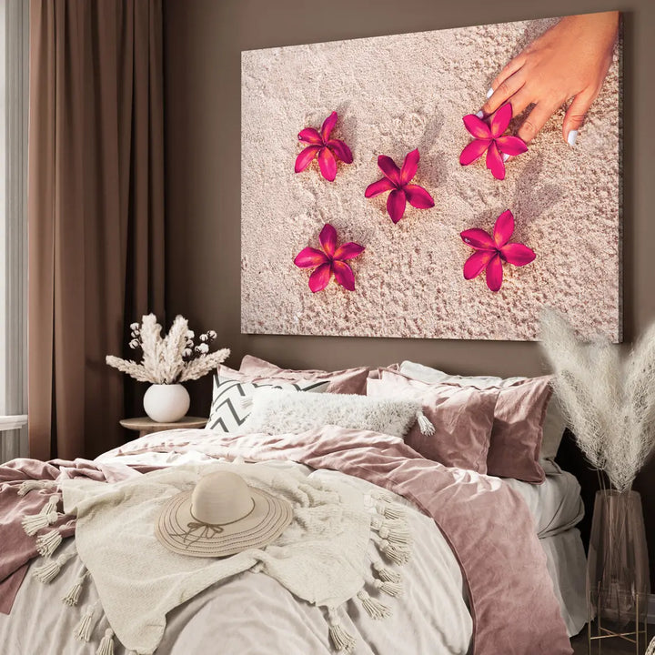 Canvas print - Red Flowers on Sand