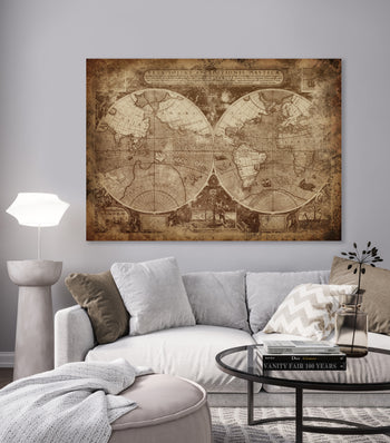 Canvastavla - The world map