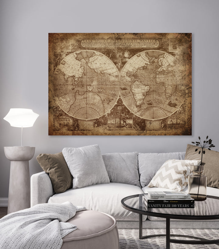 Canvastavla - The world map