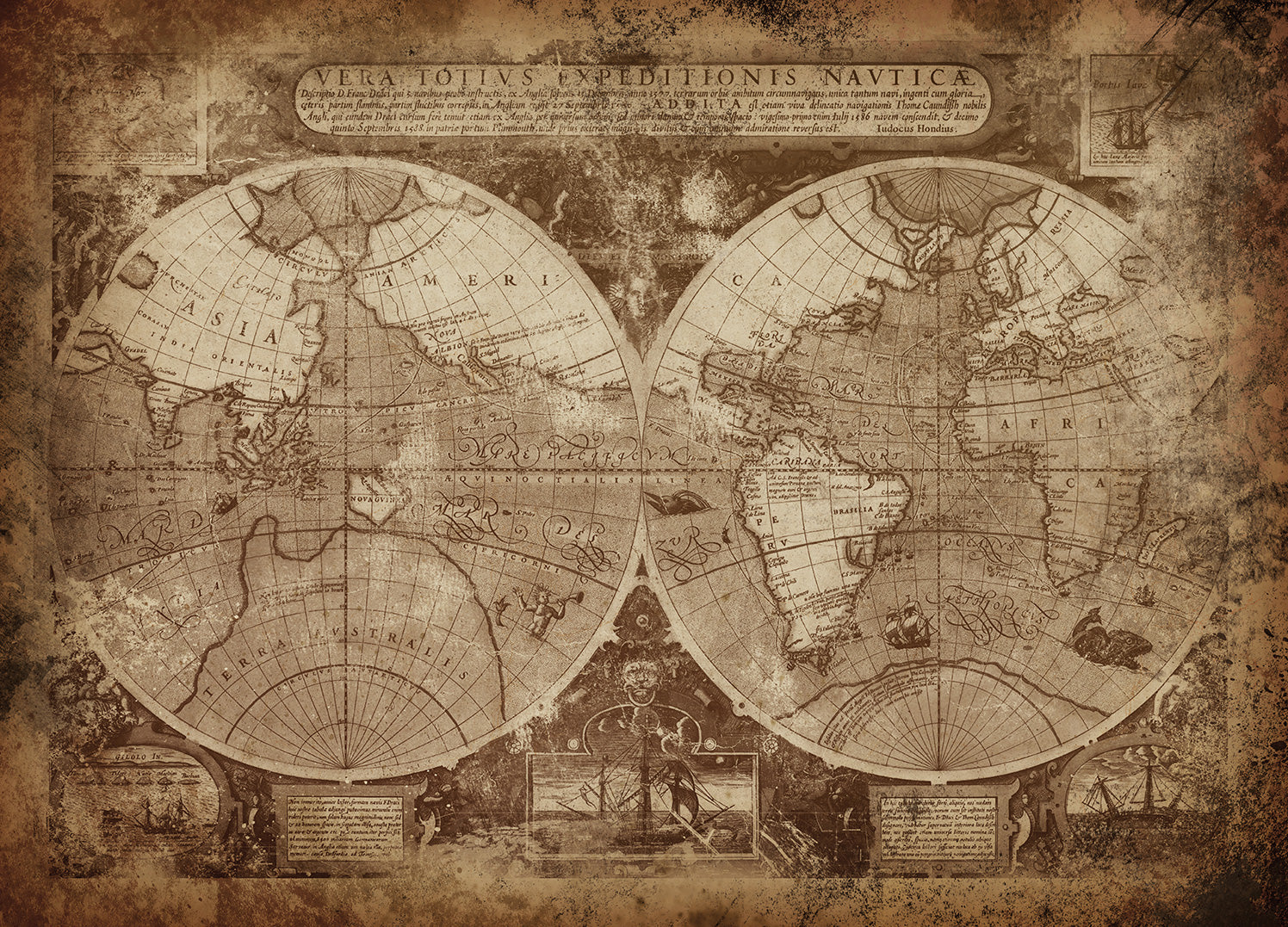 Canvastavla - The world map