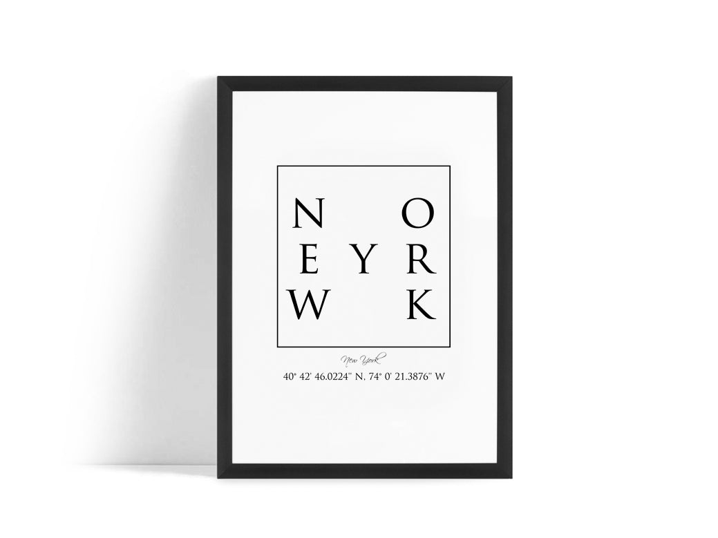 Poster - New York Coordinates
