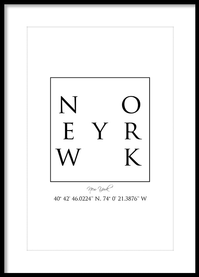 Poster - New York Coordinates