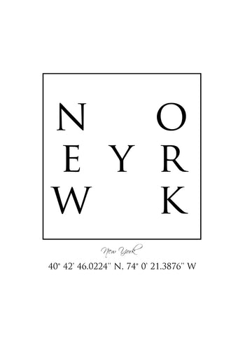 Poster - New York Coordinates