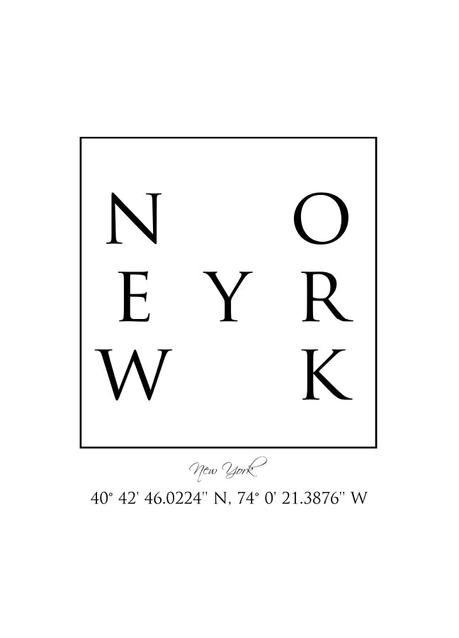 Poster - New York Coordinates