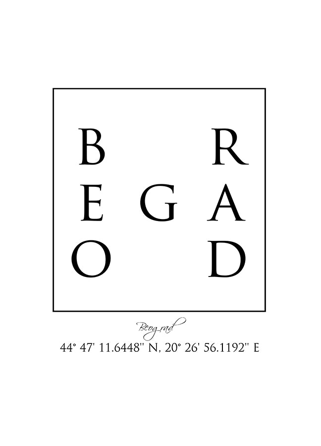 Poster - Beograd Coordinates