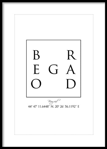 Poster - Beograd Coordinates