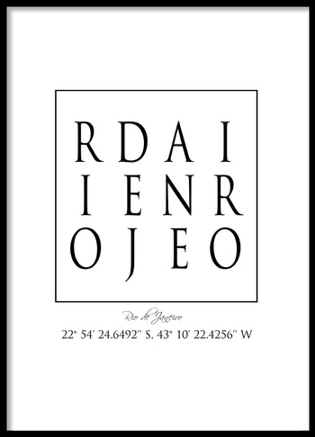 Poster - Rio de Janeiro Coordinates