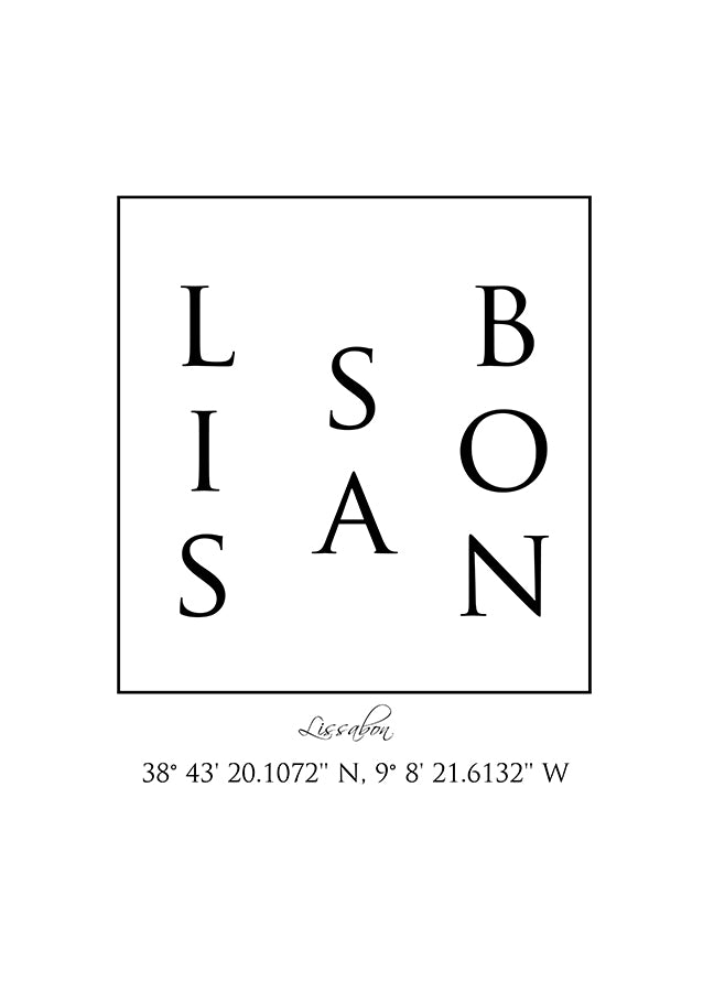 Poster - Lissabon Coordinates