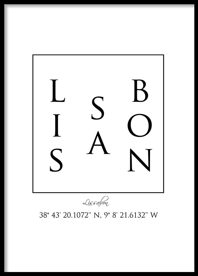 Poster - Lissabon Coordinates