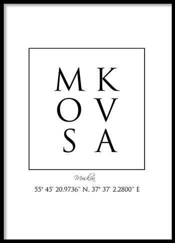 Poster - Moskva Coordinates