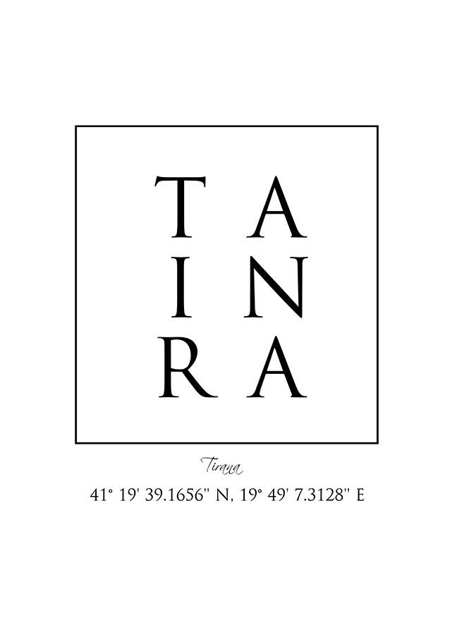 Poster - Tirana Coordinates