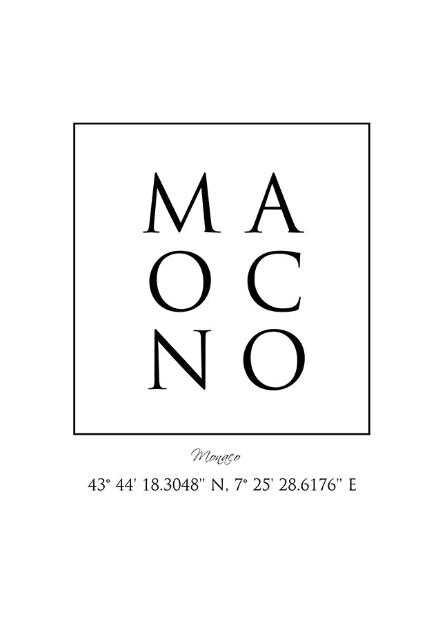 Poster - Monaco Coordinates