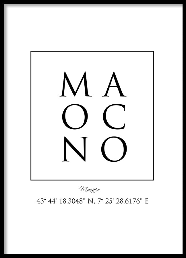 Poster - Monaco Coordinates