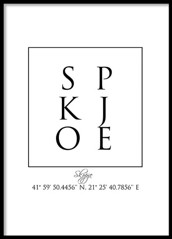 Poster - Skopje Coordinates