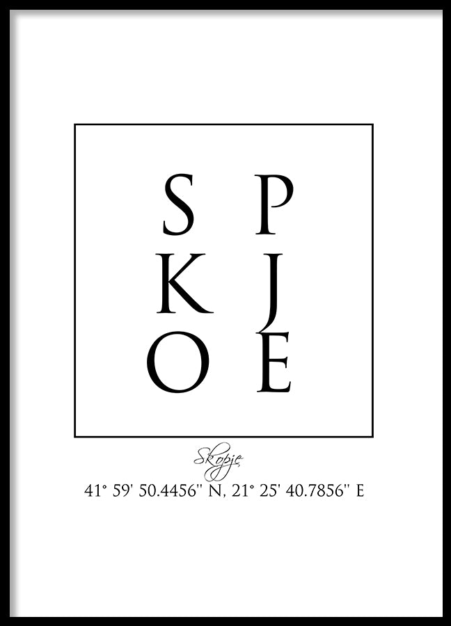 Poster - Skopje Coordinates