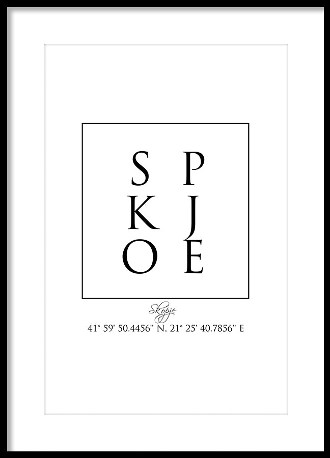 Poster - Skopje Coordinates