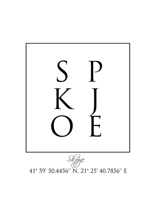 Poster - Skopje Coordinates