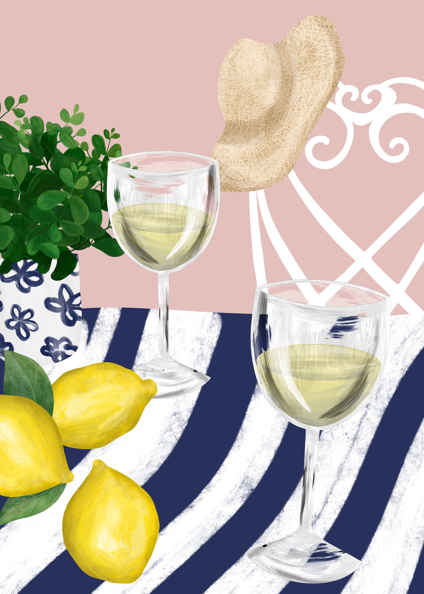 Canvastavla - Lemon and Wine