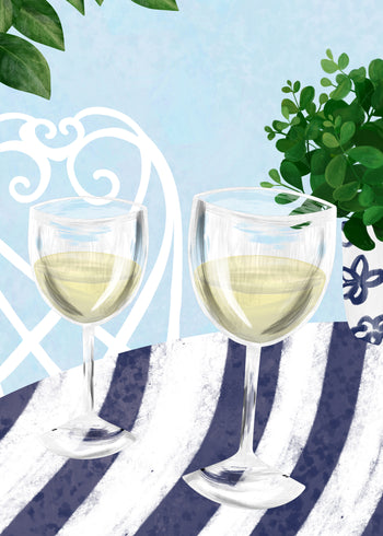 Canvastavla - White Wine Afternoon