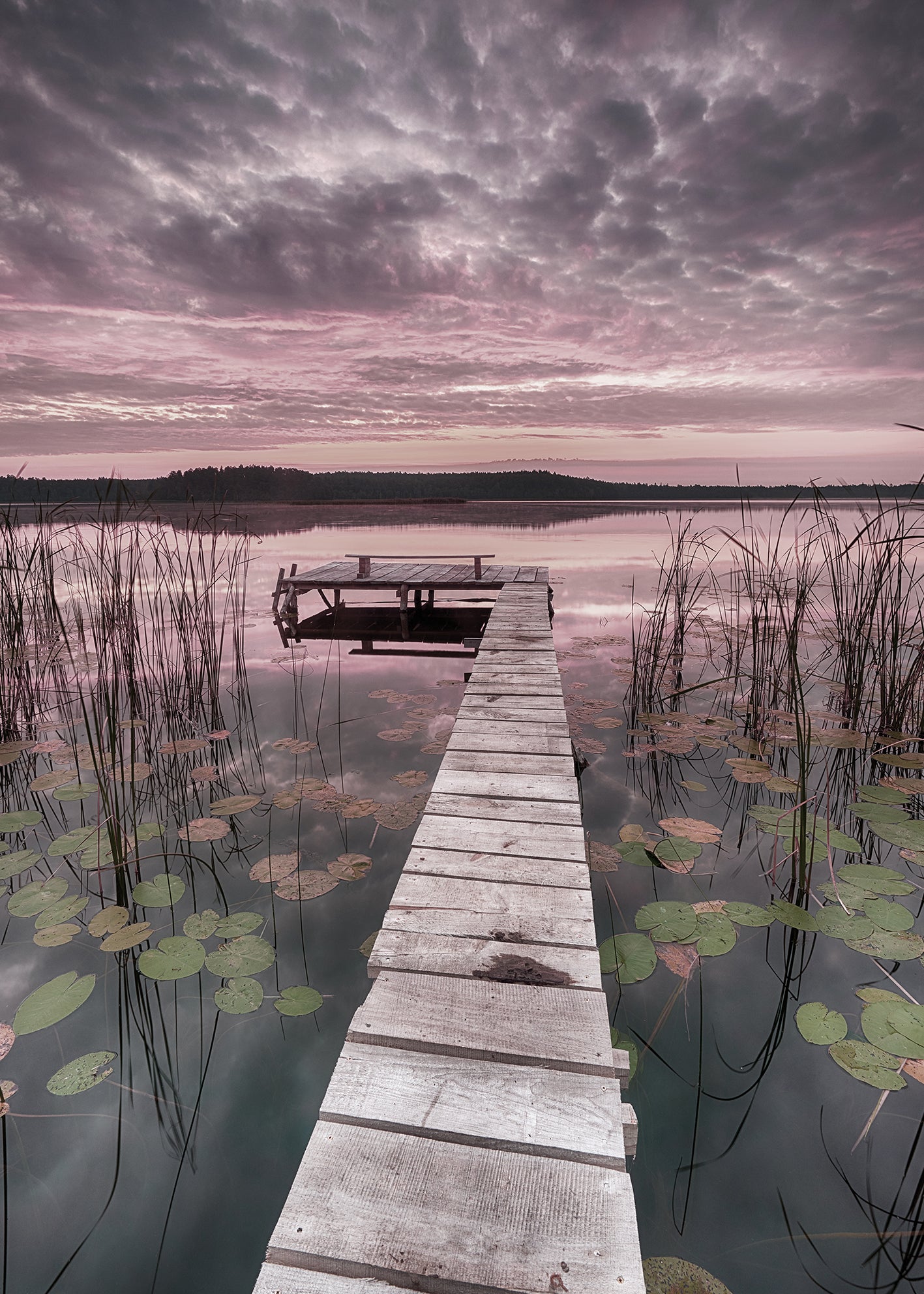 Canvastavla - Sunrise and Lake