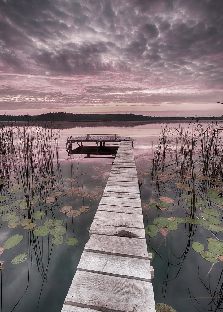 Canvastavla - Sunrise and Lake