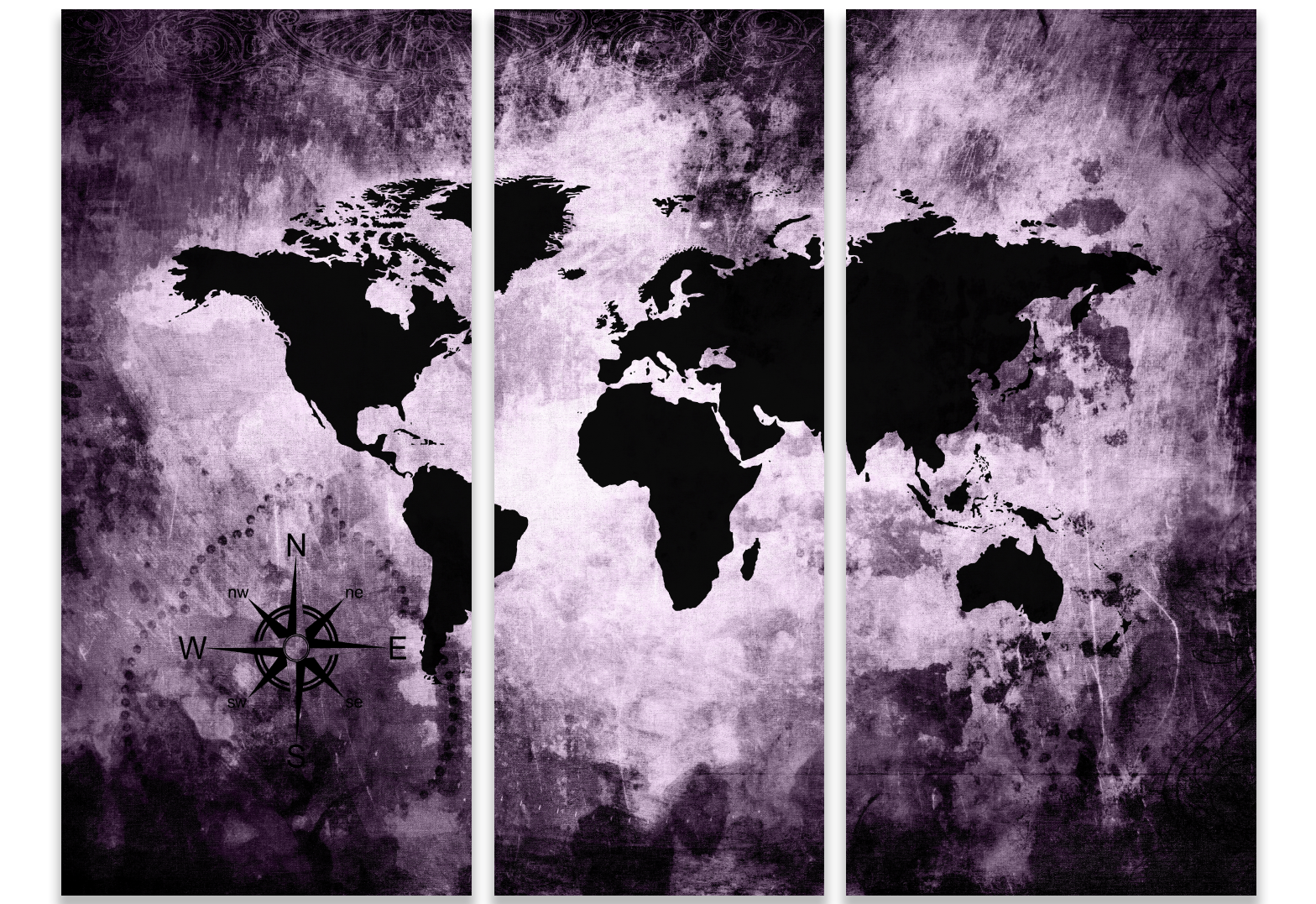 Canvastavla - Purple Pastel world map