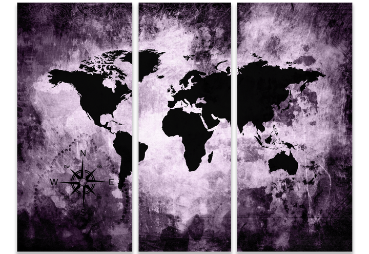 Canvastavla - Purple Pastel world map