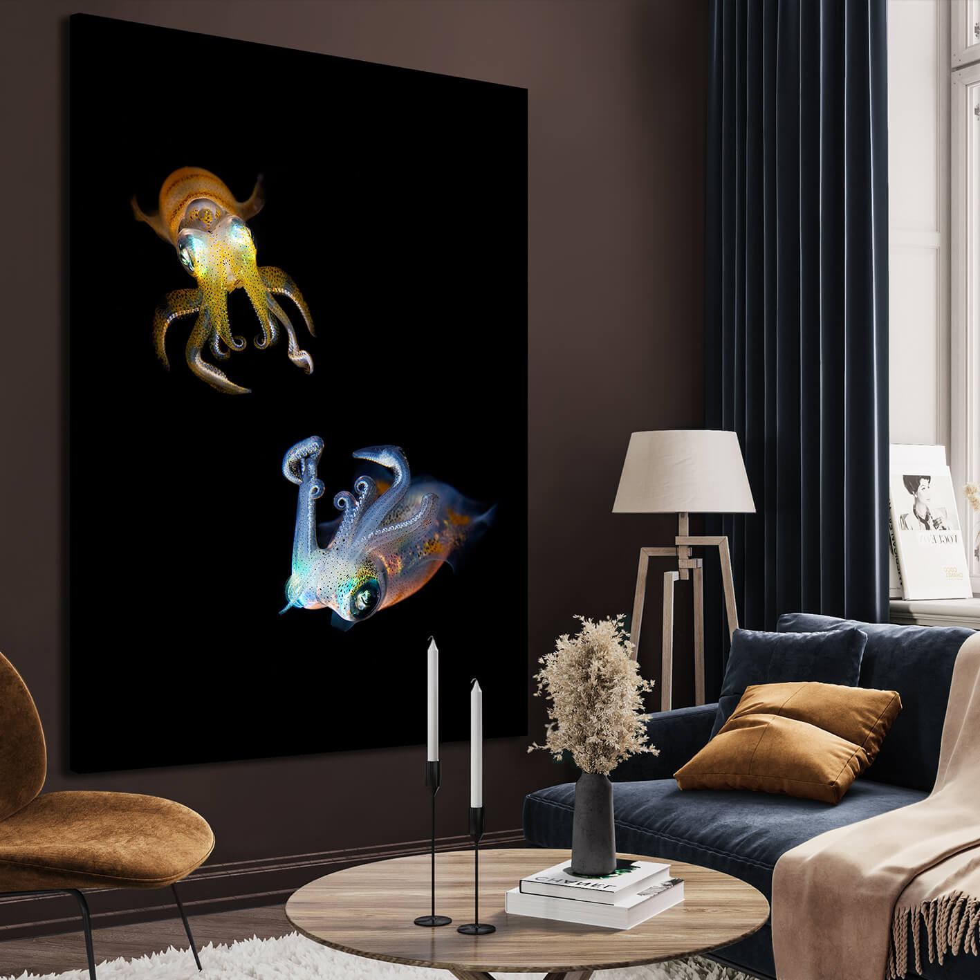 Ljuddämpande tavla - Svart - Jellyfish