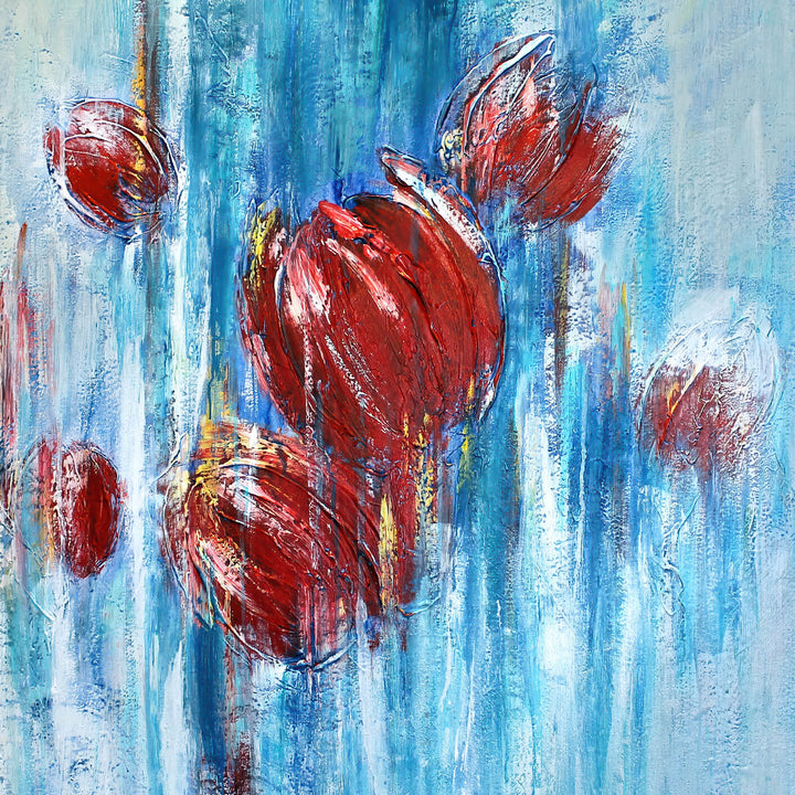 Abstrakt Oljemålning - Wild Tulips