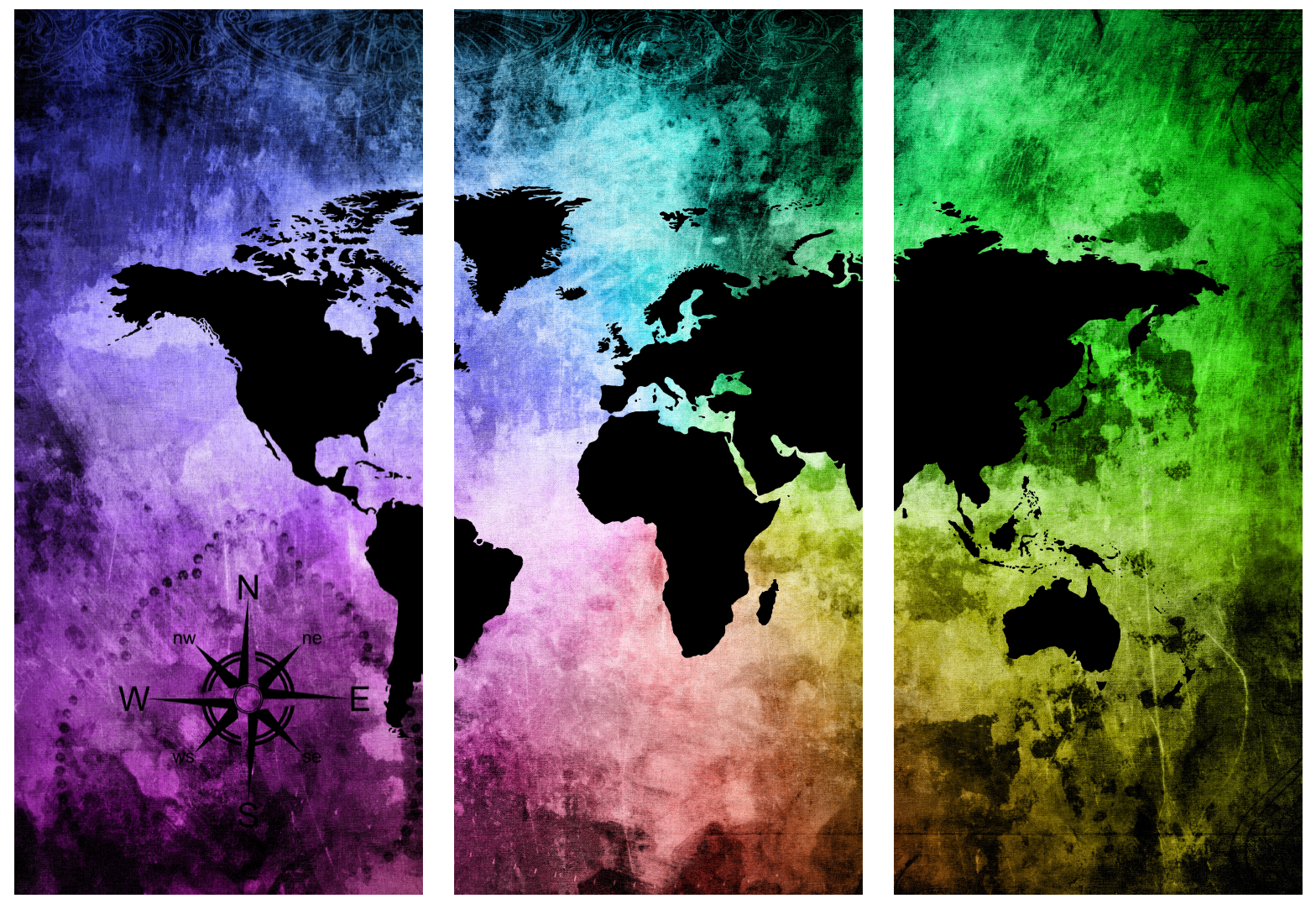 Canvastavla - The world map
