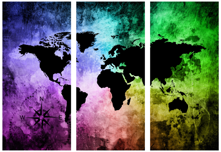 Canvastavla - The world map