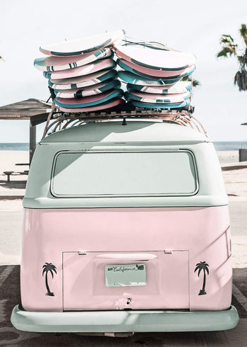 Canvastavla - Pink van beach