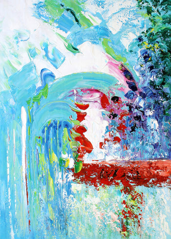Abstrakt Oljemålning - Turquoise Dream