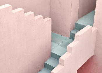 Canvastavla - Pink and Turquoise