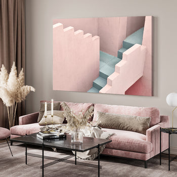 Canvastavla - Pink and Turquoise