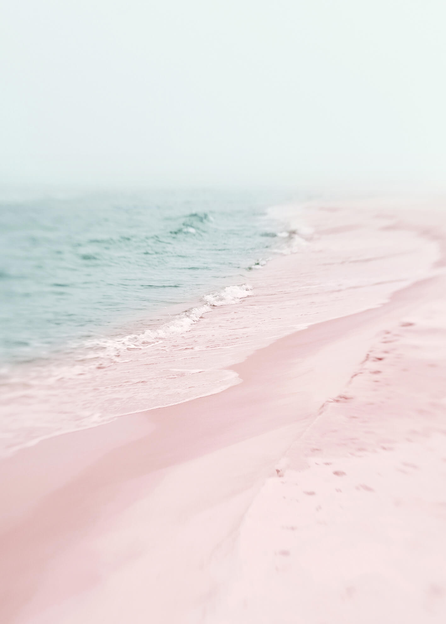 Canvastavla - Pink beach