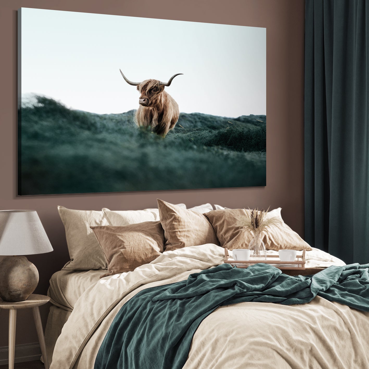 Canvastavla - Cattle on Field
