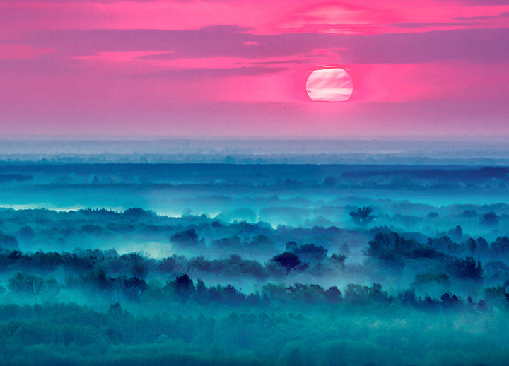 Canvastavla - Foggy Hills