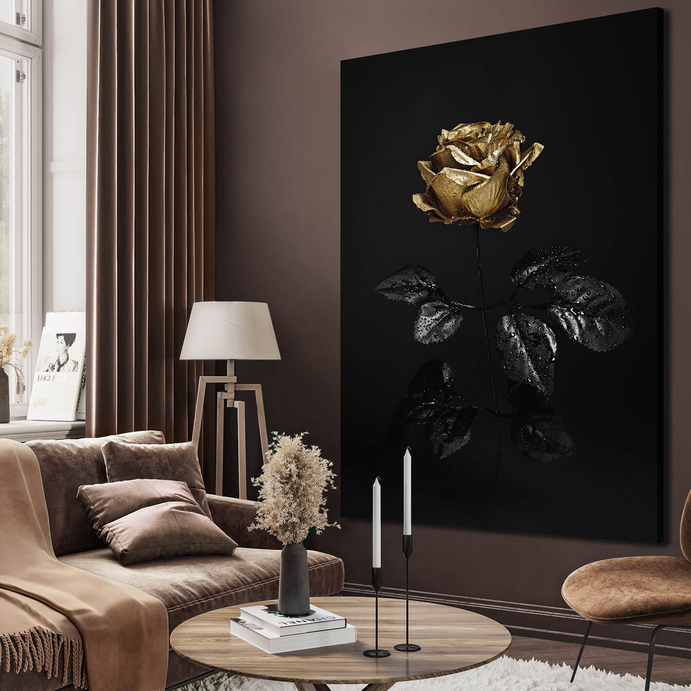 Canvastavla - Golden Rose