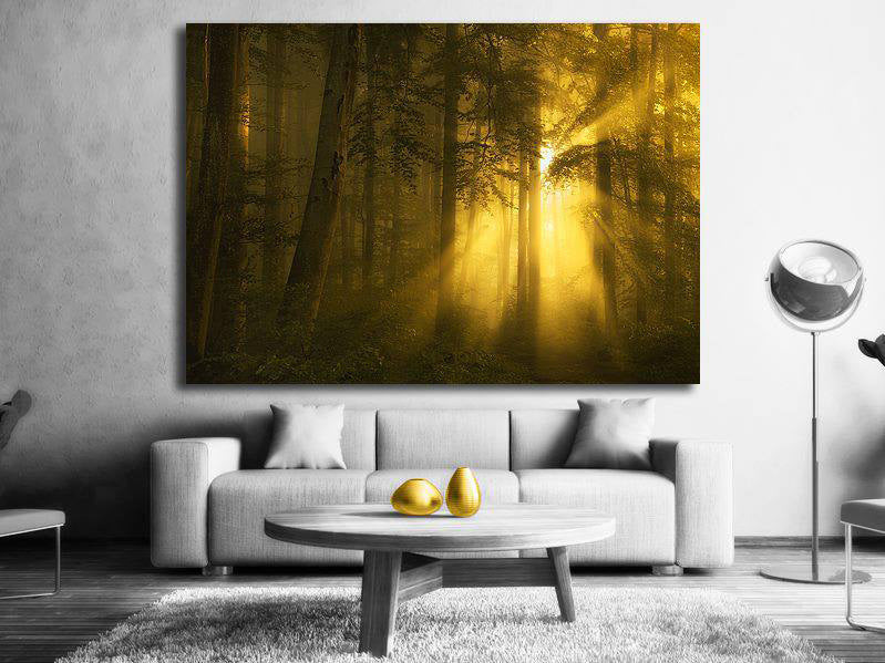 Canvastavla - Golden forest