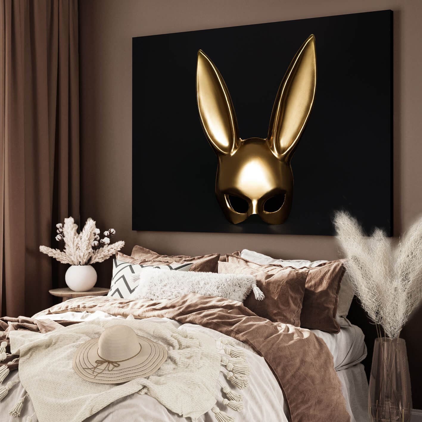 Canvastavla - Gold Bunny Mask