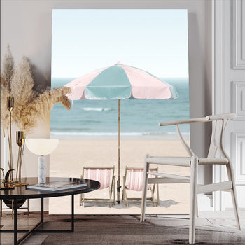 Canvastavla - Beach and Umbrella