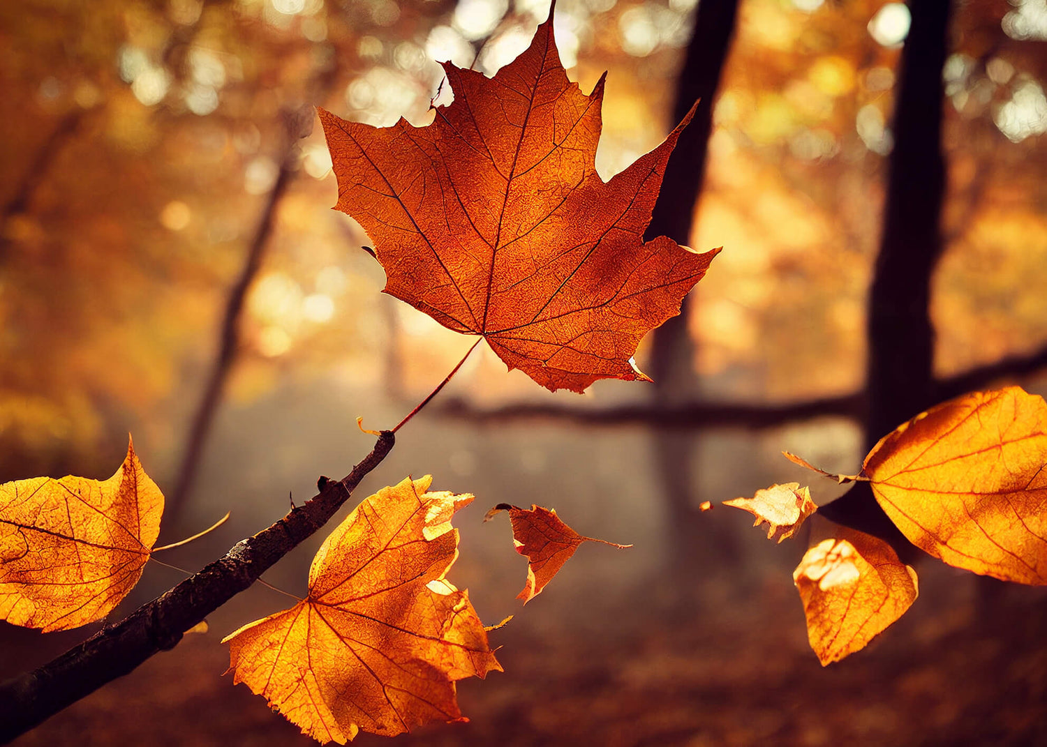 Canvastavla - Sunny Leaf