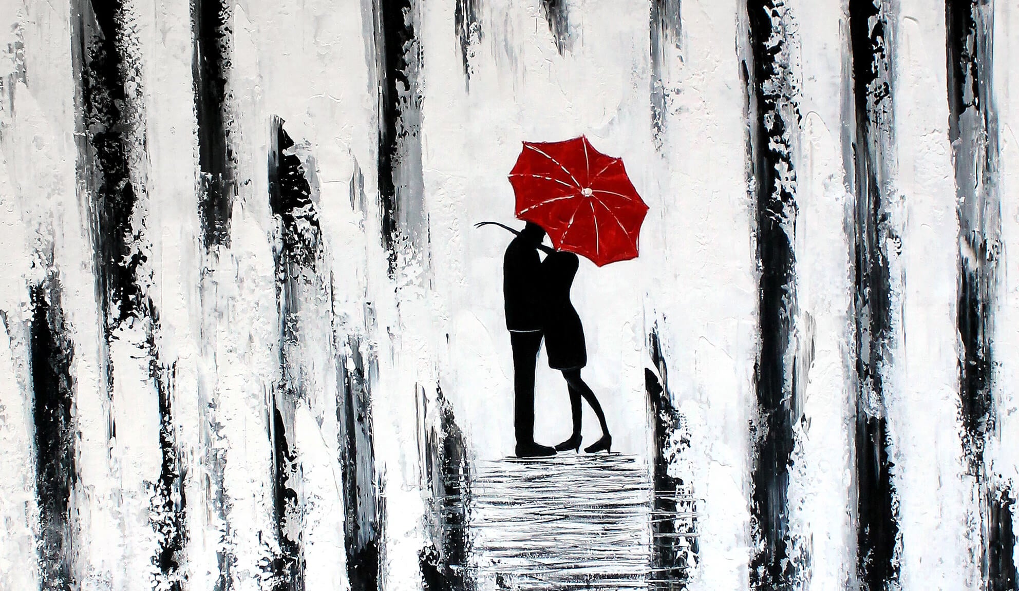 Abstrakt Oljemålning - Love