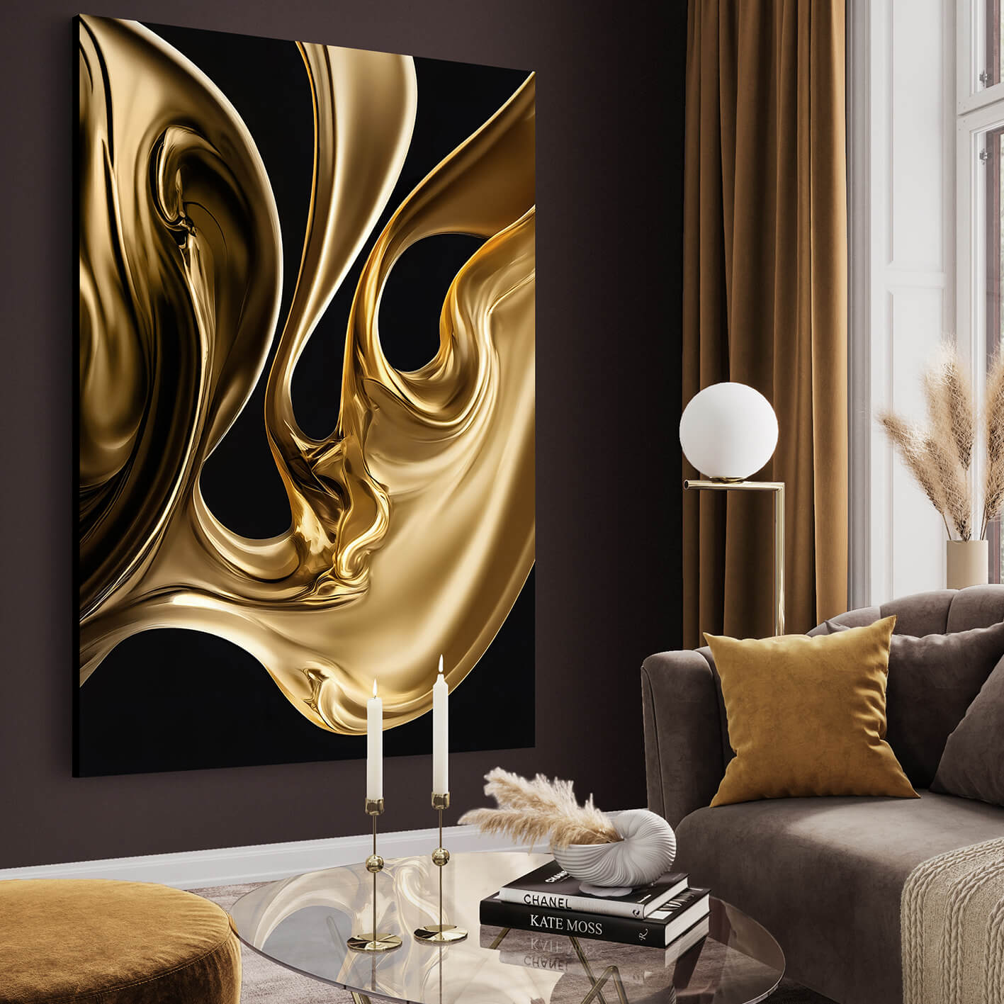 Canvastavla - Gold on Black
