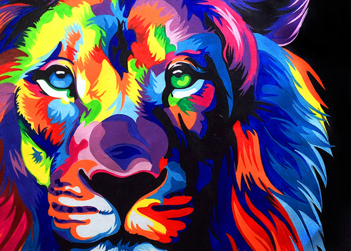Abstrakt Oljemålning - Lion