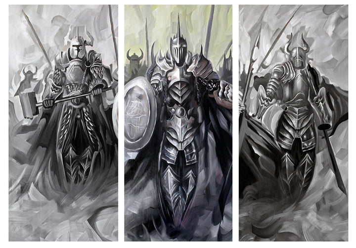 Abstract oil painting - Dark Knights