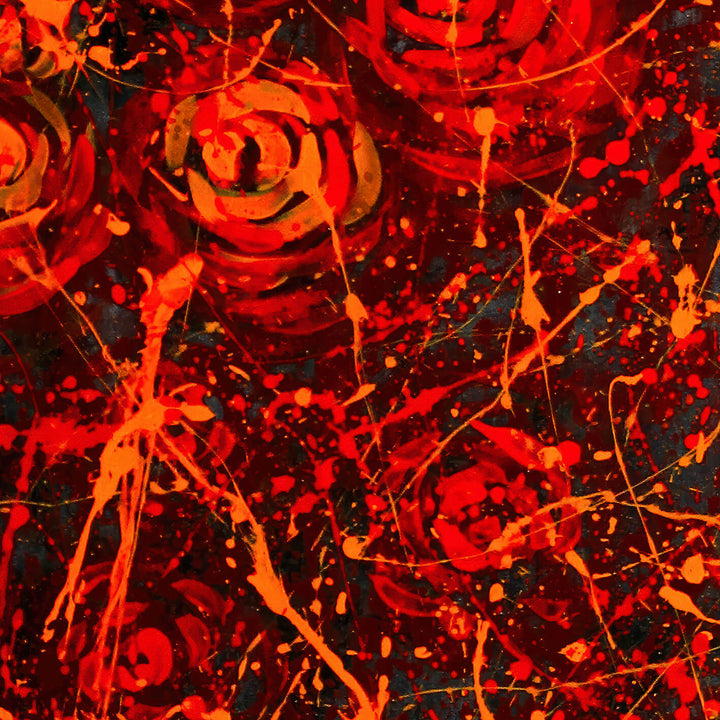 Abstrakt Oljemålning - Blood roses